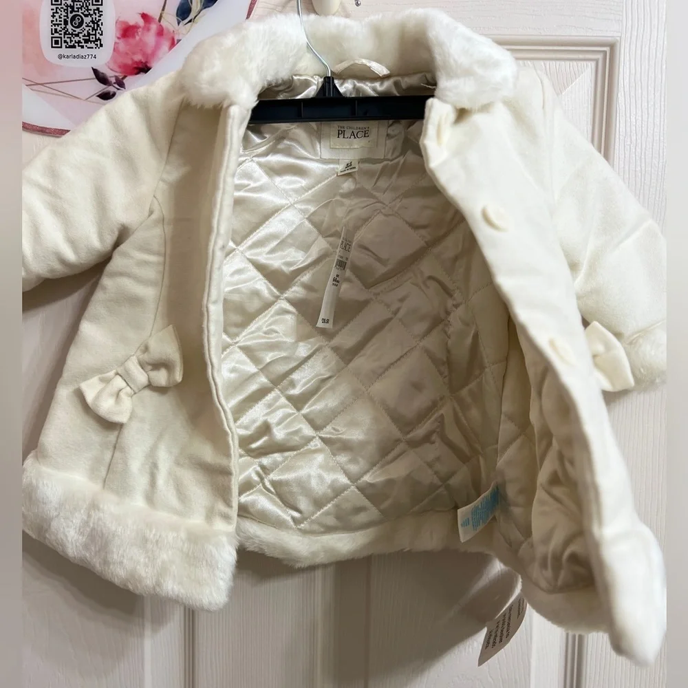 The Children's Place Cream Quilted Baby Jacket